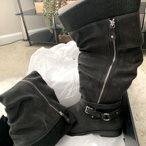 Torrid Black Sweater Knee High Boots - Picture 1 of 4